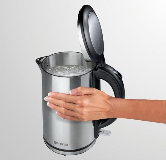 Image du produit Gorenje K15DWS Kettle, Electric, Capacity 1.5 L, Power 2200 W, Stainless Steel (1.50 l)