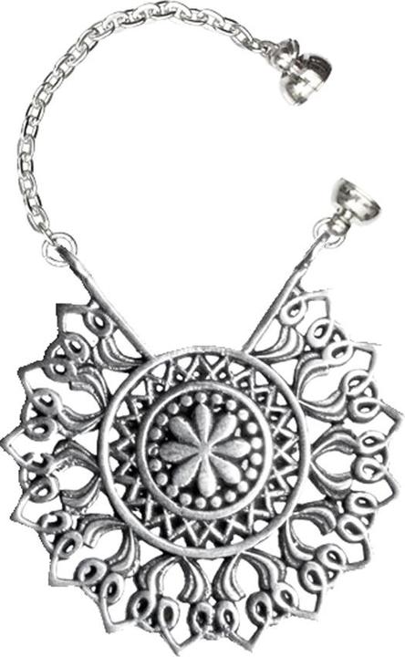 Star Piercing Tunnel Anhänger silber Römische Blume (Messing)
