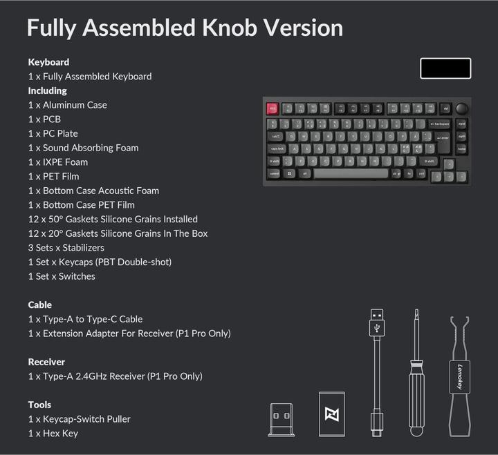 Actual product image Keychron Lemokey P1 Pro (CH, Cable, Wireless)