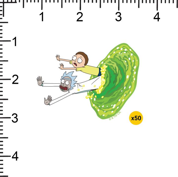 Actual product image Rick And Morty Deluxe Portal Stickers (Pack of 50)