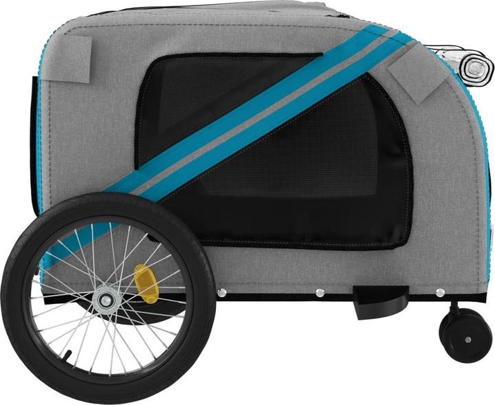 Produktbild VidaXL Fahrradanhänger Hunde Blau und Grau Oxford-Gewebe und