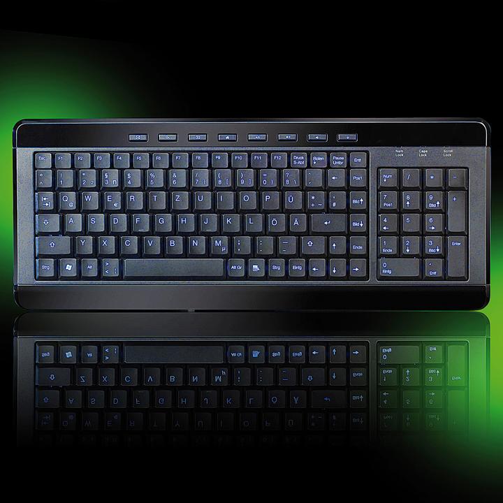 Produktbild GeneralKeys Kompakte USB-Multimedia-Tastatur "Light Key" (DE, Kabelgebunden)