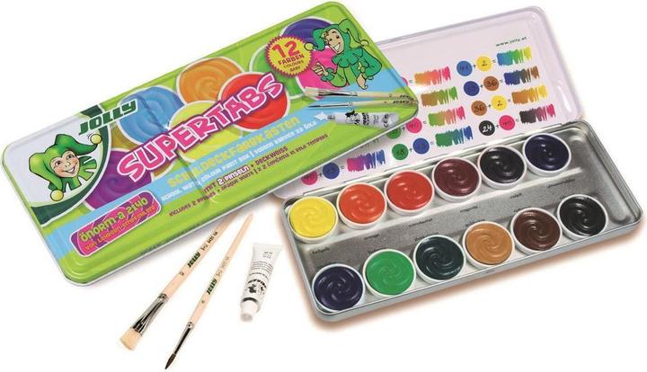 Actual product image Jolly SUPERTABS Watercolour Box 12 Colours (12 colours)