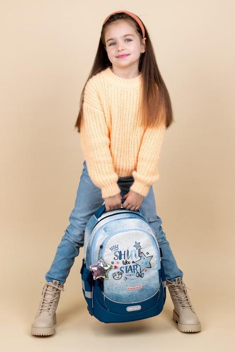 Actual product image Belmil Leisure Plus Schulrucksack mit Brustgurt "Shine like a Star Jean (19 l)