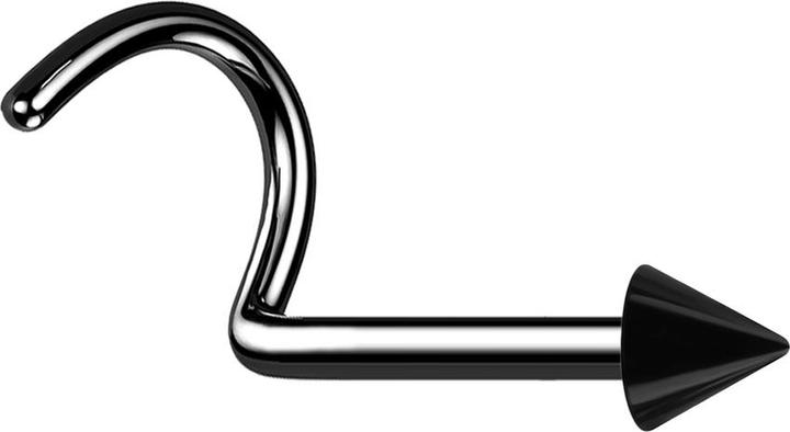 Produktbild Star Piercing Nasenstecker gebogen schwarz mit Cone (ohne Messing, Chirurgenstahl 316L)