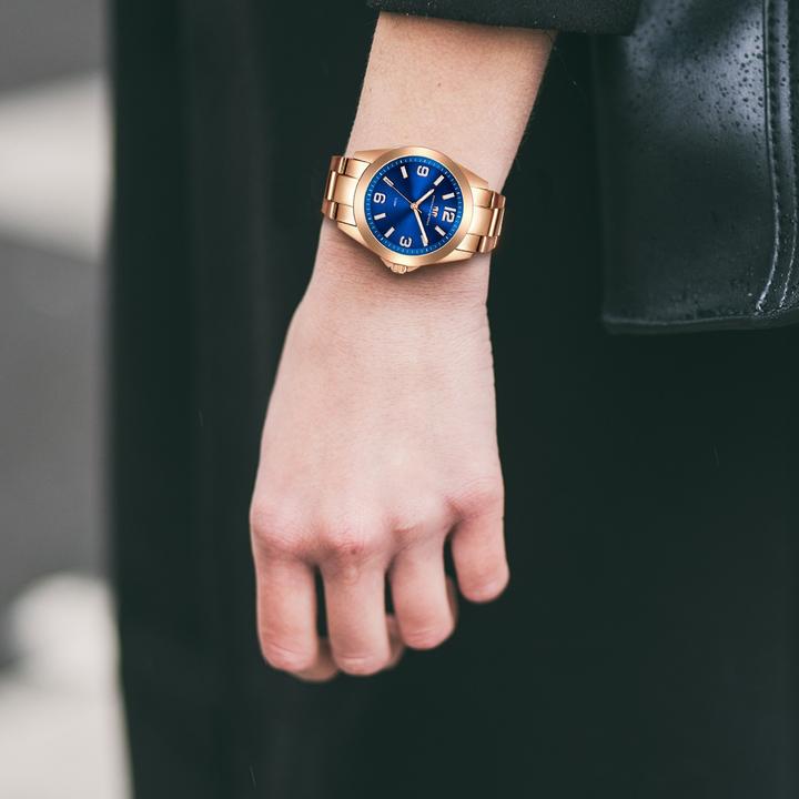 Immagine prodotto Orologio al quarzo da donna Majestia in acciaio inossidabile oro rosa - 32442 (Orologio da polso analogico, 37.50 mm)