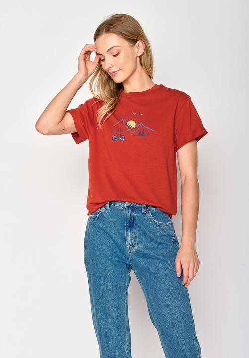 Actual product image Greenbomb Women's Nature Sunset Ride Stop T-Shirt (S)