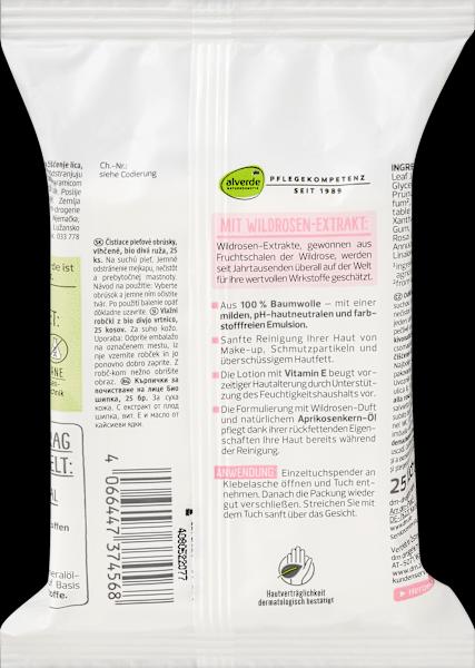Image du produit dm alverde Lingettes nettoyantes à la rose sauvage bio (Chiffons de nettoyage)