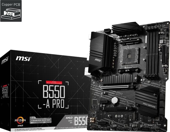 Image du produit MSI B550 A PRO (AM4, AMD B550, ATX)