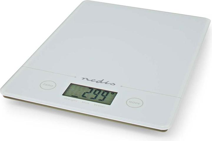 Produktbild Nedis Küchenwaagen | Digital | Glas / Kunststoff | CR 2032 Batterie | Weiss
