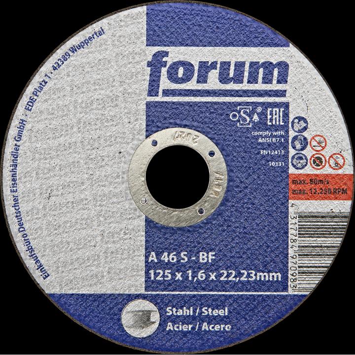 Image du produit Forum Professional Solutions Disque à tronçonner acier 125x1.6 mm droit T41