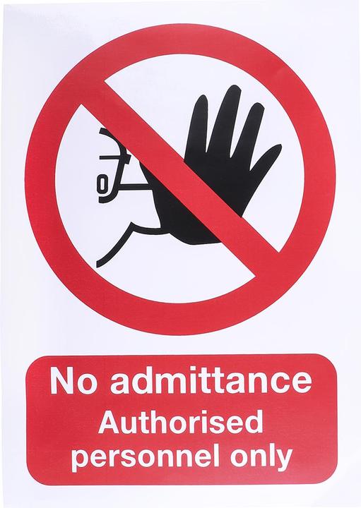 Image du produit Rs Pro Signaux d'interdiction, anglais, Kein Zutritt, No Admittance Authorised Personnel Only, autocollants