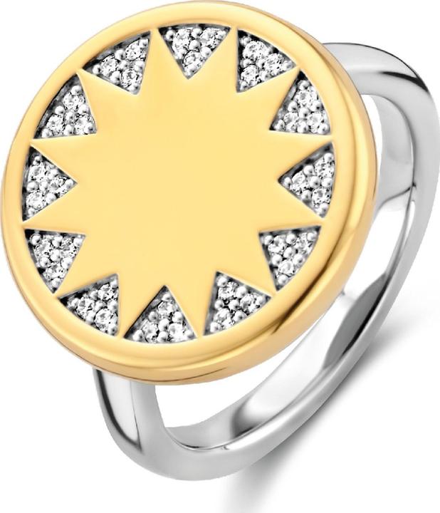 Immagine prodotto Ti Sento Milano Anello sole con zirconi bicolore placcato oro 12215ZY (56, 925 Argento)