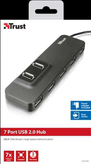 Actual product image Trust Oila (USB-A, 7 Ports)