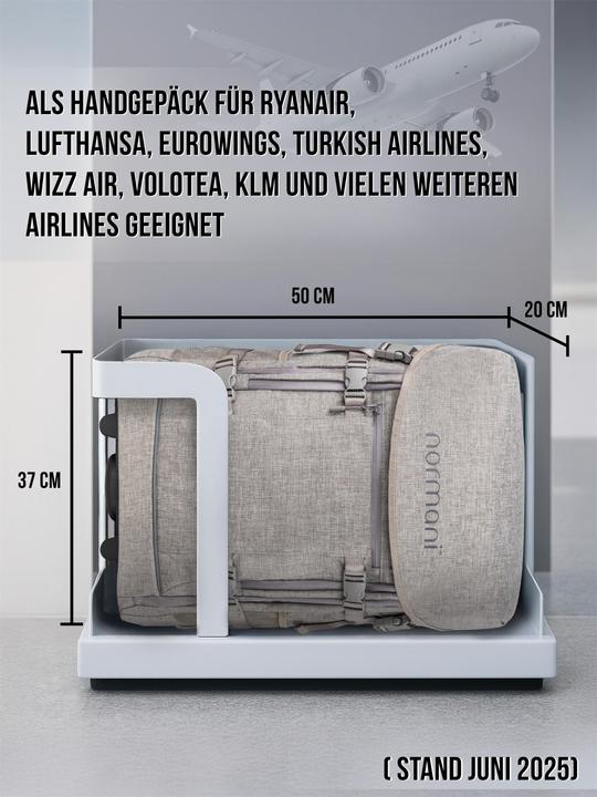 Produktbild Normani Reisetasche mit Rucksack (42 l, Handgepäck (bis 50l))