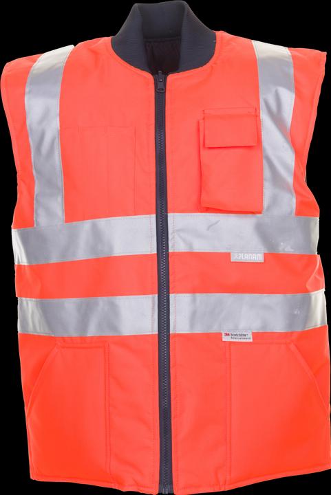 Actual product image Planam High visibility winter waistcoat uni orange M (M)