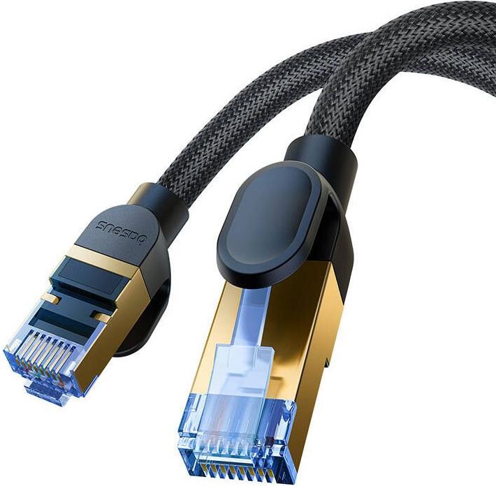 Produktbild Baseus Braided network cable cat.7 Ethernet RJ45, 10Gbps, 0,5m (black) (CAT7, 0.50 m)