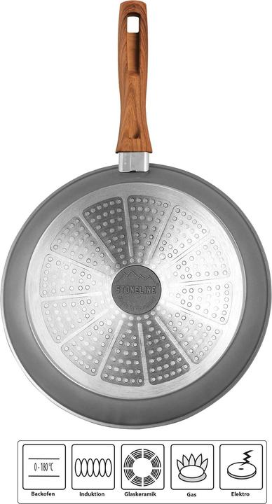 Actual product image Stoneline Back to Nature Schmorpfanne 28 cm, Made in Germany (28 cm, Casserole + Stewpot, Aluminium)