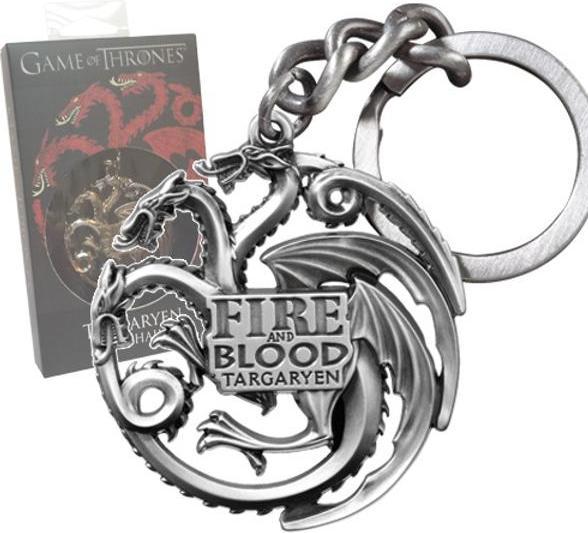 Actual product image Noble Collection Il Trono di Spade: Portachiavi Targaryen con Motto(Grigio Metallico)