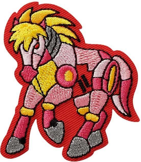 Image du produit Mono Quick Applikationen - Kids and Hits - aufbügelbar Pferd Roboter farbig 5x5,2 cm 1 Stück (1 x)
