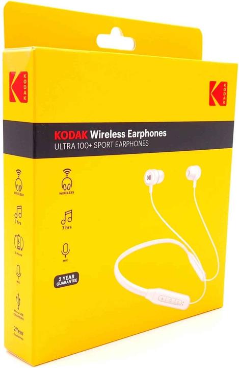Actual product image Kodak Ultra 100+ wireless sport earphones White (60 h, Wireless)