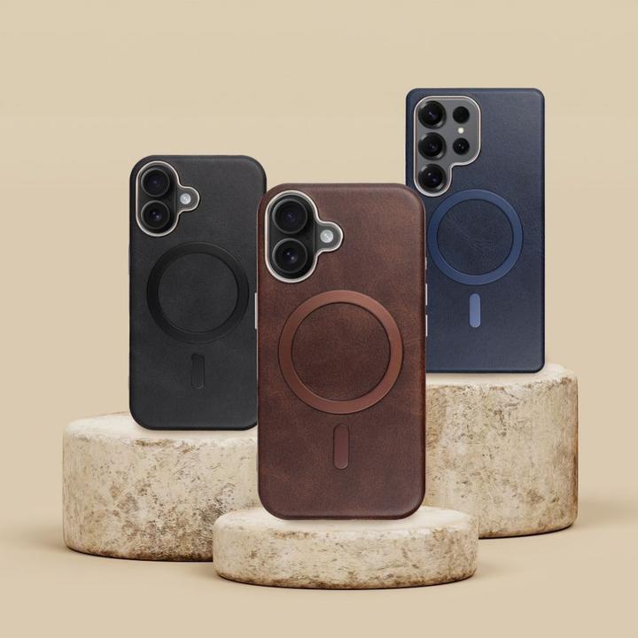 Produktbild OEM Back panel cover GENTLEMAN MAG COVER Case compatible with MagSafe for IPHONE 15 PRO MAX brown (Apple iPhone 15 Pro Max)