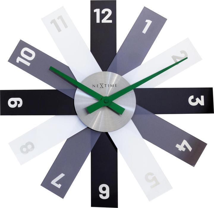 Image du produit Nextime Horloge murale Plexi Ø 40 cm, gris/noir/blanc (40 cm)