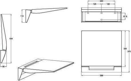 Actual product image Villeroy & Boch V&B Shower Seat ViCare Universal white 355x370mm (160 kg)