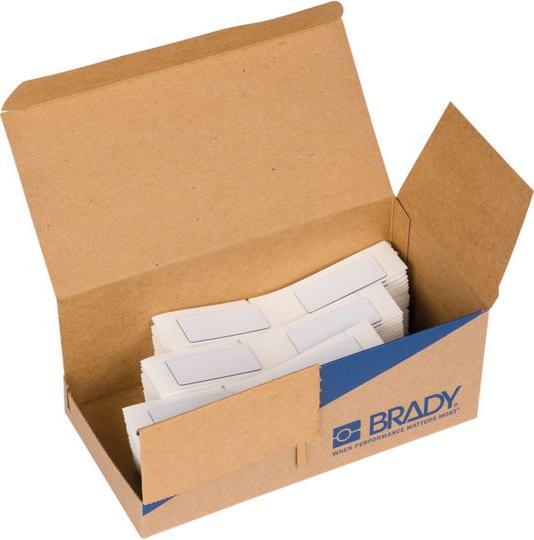 Brady BM-06-7593-WT, Foamed-on polyester, white, glossy, 45.00 x 15.00 mm, permanent, large red (4.50 cm)