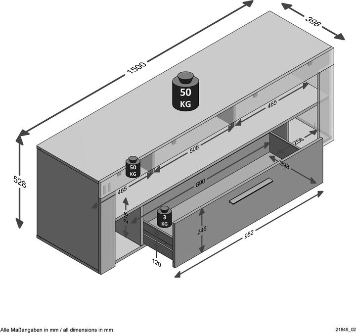 Produktbild FMD Möbel Neille (150 x 51.5 x 53 cm)