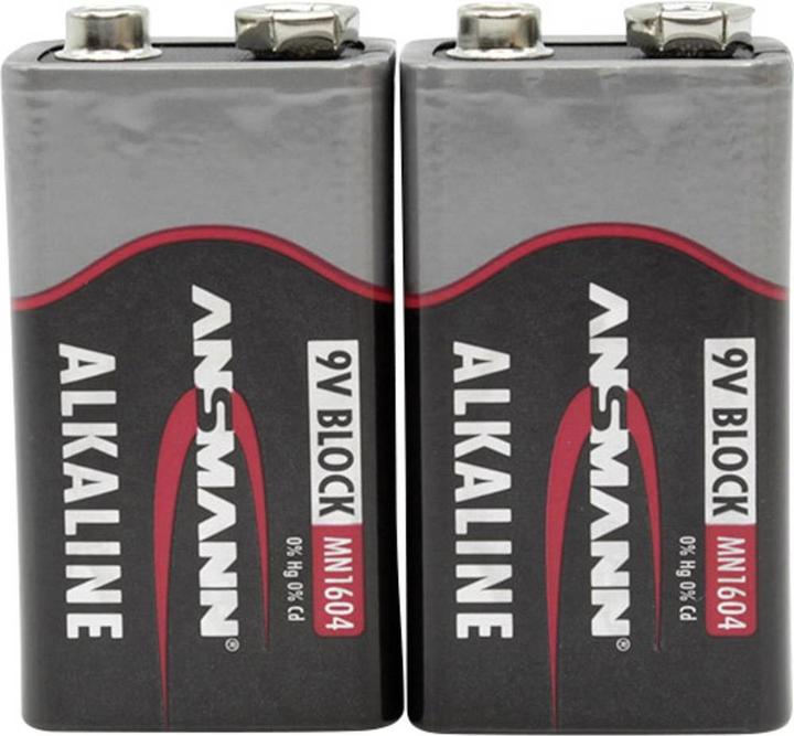 Actual product image Ansmann 9 V block battery alkaline manganese (2 pcs., 9V Block, 550 mAh)