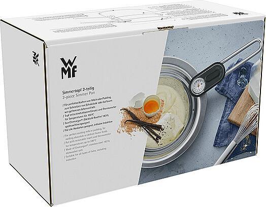 Produktbild WMF Kochtopf Simmertopf 18cm mit Temperaturanzeige Topf 1,5l Edelstahl Induktion (18 cm, Kochtopf, Edelstahl)