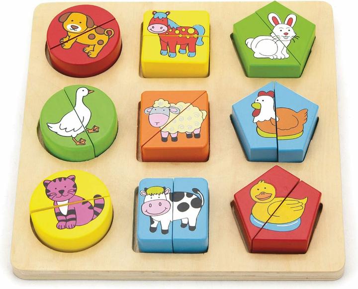 Immagine prodotto Viga Toys Puzzle di legno a forma di animali della fattoria