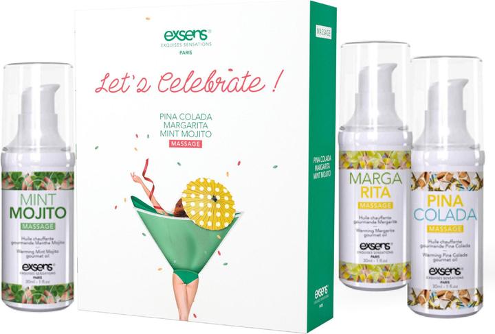 Image du produit Lovetoy FAISONS LA FÊTE! Huiles de massage gourmandes chauffantes (Mint Mojito, Margarita, Pina Colada) 3 (90 ml)