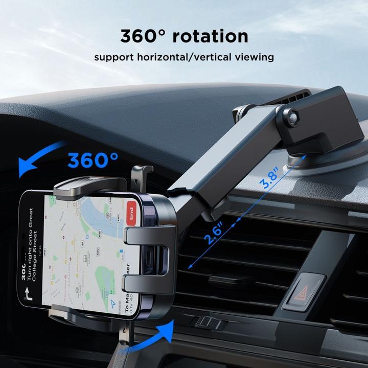 Actual product image Joyroom JR-OK6 car phone holder on the dashboard - black