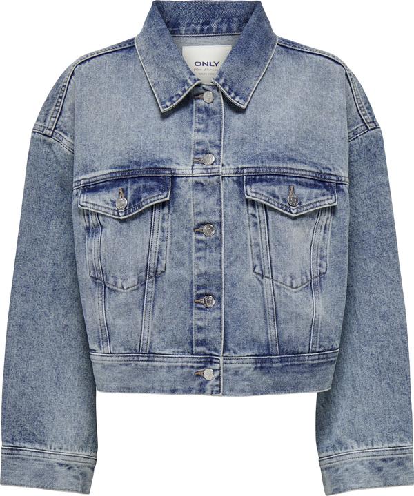 Only Fly-Away Kragen Tief angesetzte Schulter Jacke Jeansjacke (L)
