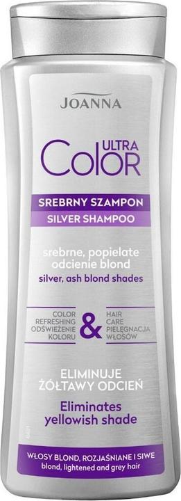 Produktbild Joanna Ultra Color Silver Shampoo Forond Lightened & Grey Hair Shampoo Foronde.eached And Gray Hair (400 ml, Flüssiges Shampoo)