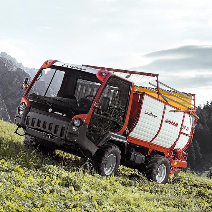 Produktbild Siku Lindner Unitrac mit Ladewagen