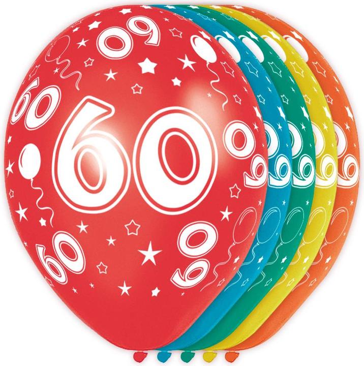 Produktbild Folat 60. Geburtstag Ballons: Dekoration Runder Geburtstag (5 x)