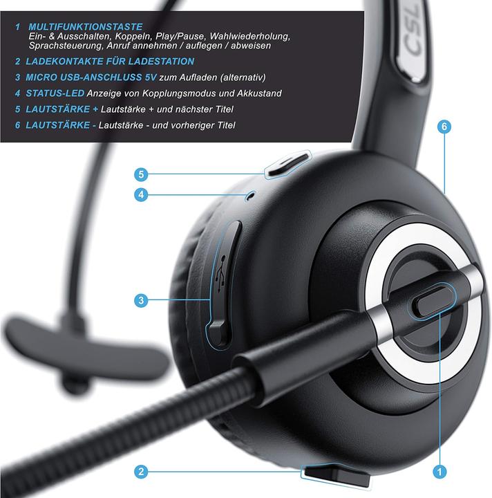 Produktbild CSL Headset mit Ladestation (Kabellos)