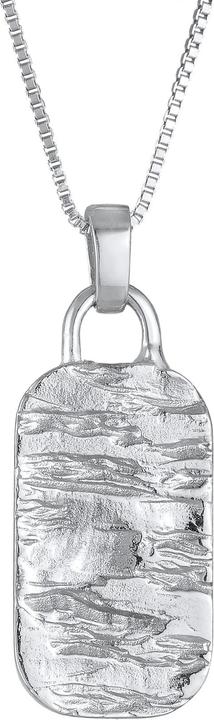 Immagine prodotto Kuzzoi Marchio Collana Piastra Militare Martellata Argento 925 (Argento 925, 55 cm)
