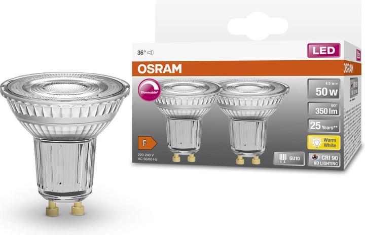 Produktbild Osram Led Superstar Par16 (GU10, 4.50 W, 350 lm, 2 x, F)