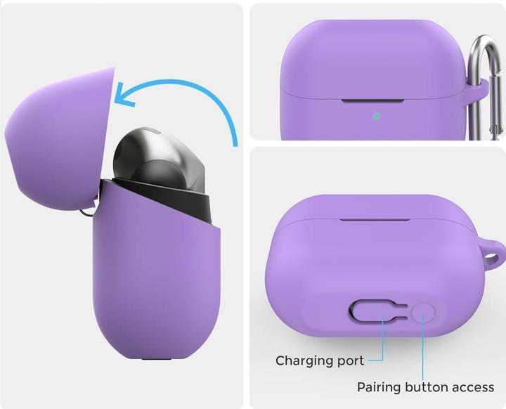 Actual product image Screenguard Samsung Galaxy Buds3 Pro Liquid Silicone Case cover with carabiner