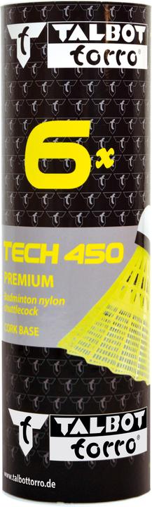 Produktbild Talbot Torro Badmintonball Tech 450, langsam, gelb/grün Premium Nylonfederball, mit Korkkopf, für ambitioniert...