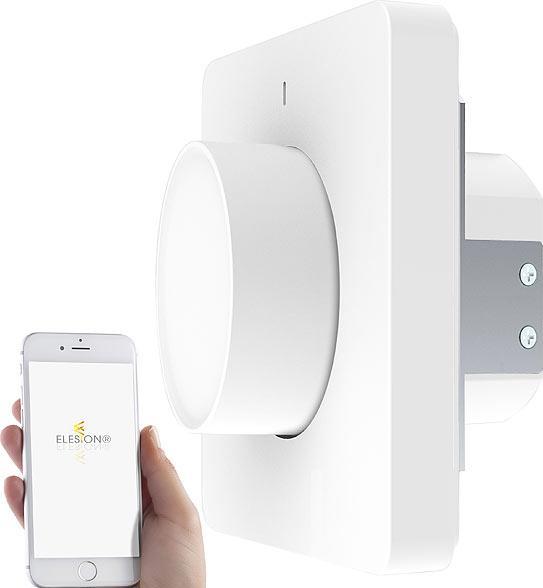 Produktbild Luminea WLAN-Unterputz-Lichtschalter & Dimmer mit Dreh- & Drück-Funktion, App