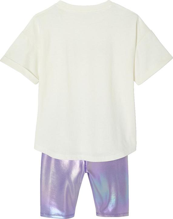 Produktbild Vertbaudet Mädchen Sport-Set: T-Shirt & Radlerhose mit Glanzeffekt (146)