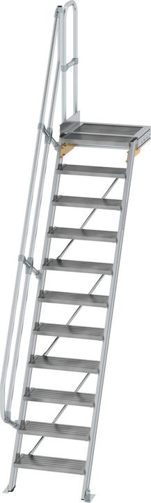 Produktbild Munk Treppe mit Plattform 60° Stufenbreite 600 mm 11 Stufen Aluminium geriffelt (Gerüst, 22.50 cm)