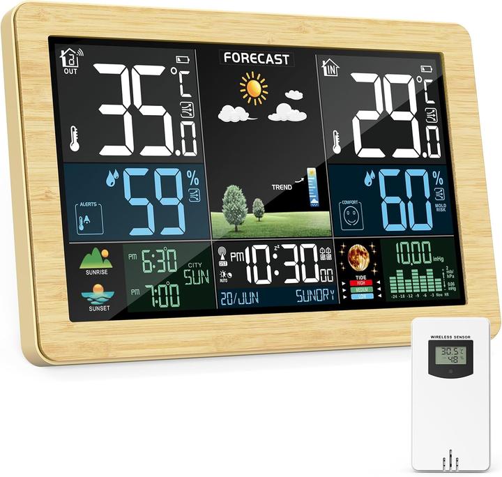 Produktbild Haoyao Funk-Wetterstation mit Aussensensor und Farbdisplay
