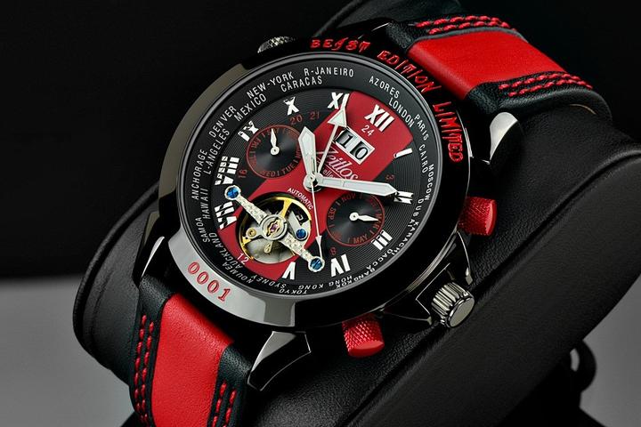 Actual product image Zeitlos Timeless Excellent GMT Beast Limited Edition Black Reference ZL-EBE-10 B (Chronograph, 44 mm)