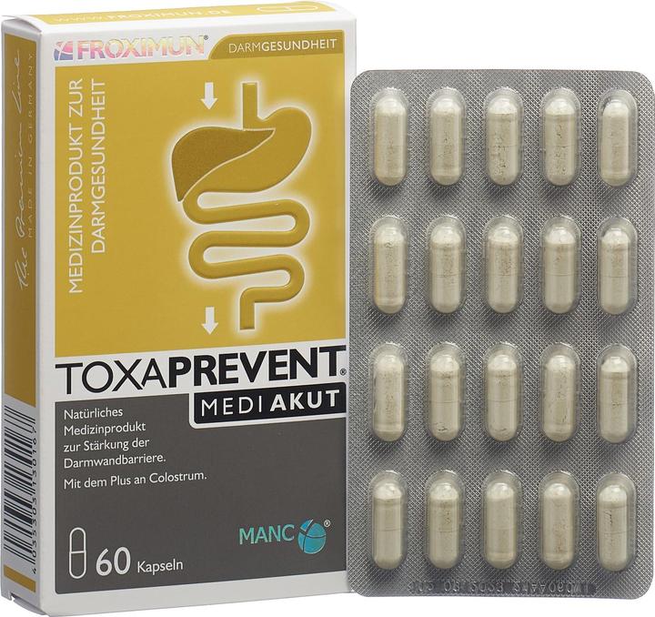 Produktbild Froximun Toxaprevent Medi AKUT (60 Stück, Kapseln, 500 g)